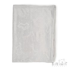 FBP305-G: Grey Animals Embossed Wrap